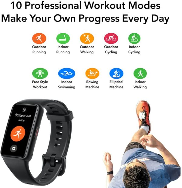 HONOR Band 6 ??Bracelet connecté ??Ecran AMOLED 1.47" ??Suivi SPO2 - Moniteur de fréquence Cardiaque et de Stress ??Suivi du Sommeil ??Noir – Image 8