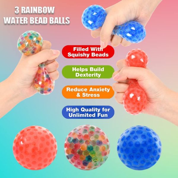 ETASOP Lot de 12 balles Anti-Stress, Squishy Squishy Squeeze Balls, Perles d'eau Fidget Toys pour Enfants et Adultes, Outil calmant pour Le soulagement de l'anxiété, Squeeze Toys pour l'Autisme – Image 7