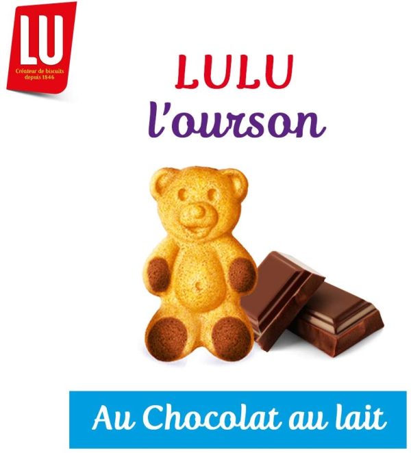 LULU L'Ourson Chocolat - Gâteau Moelleux au Chocolat - Avec Arômes Naturels - Pack de 48 Sachets (30 g)