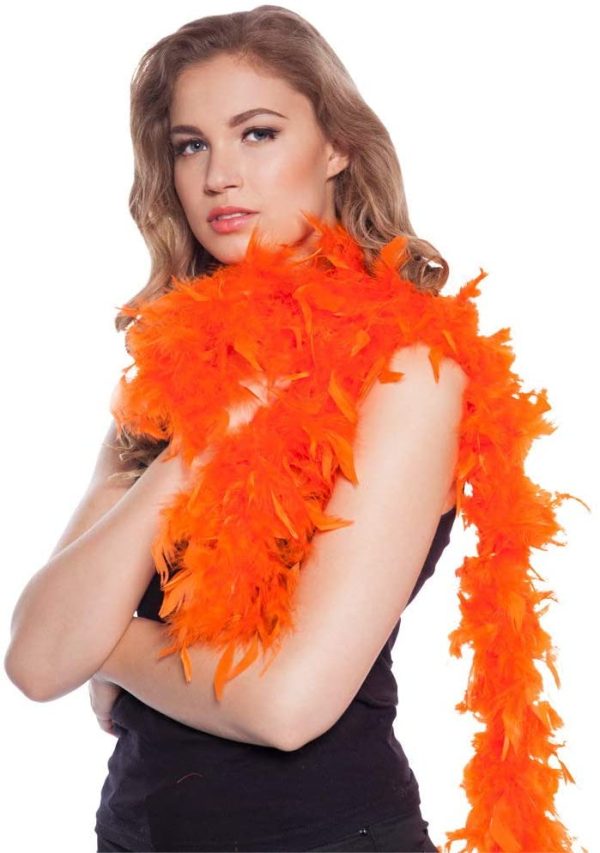 Folat Boa Plume Orange 180 cm, 62071, Costumes – Image 2