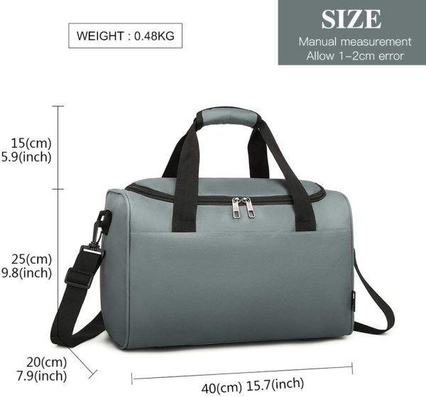 Kono Sac de Voyage Ryanair 40x20x25cm Léger Sac Cabine à Main avec Bandoulière 20L (Gris) – Image 6