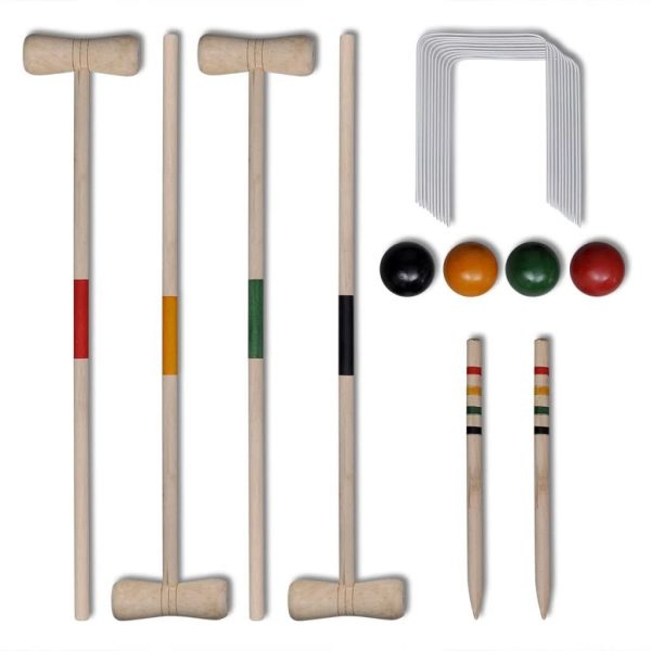 vidaXL Set de Croquet en Bois 4 Joueur – Image 4