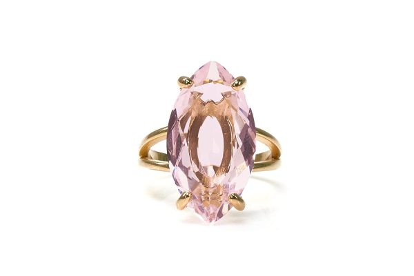 Élégant Bague En Quartz Rose En Or Rose 14k - Bijoux Faits Main Pour Les Anniversaires, Les Fêtes - Bagues Mode Pour Femmes - Boîte Cadeau Gratuite – Image 6