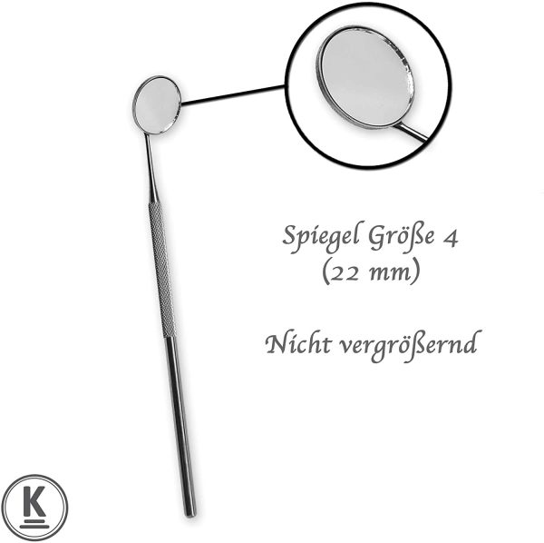 K-Pro Miroir dentaire rond en acier inoxydable Taille 4 22 mm