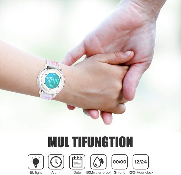 etows? Gar?ons Filles Quartz Montre Num¡§?Rique Sport LED Montre ¡§?tanche 50 m ¡§?Tudiants Enfants 's Montre Poignet ¡­ – Image 4