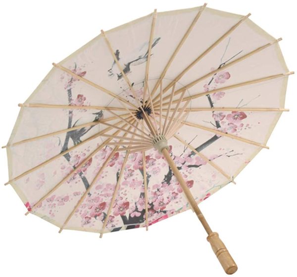 Femme Ombrelle Chinoise Fait à La Main en Tissu Rameng Parapluie Danse Parasol Cosplay Decoratif Accessoires – Image 2