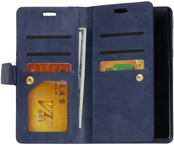 Coque Samsung Galaxy A6 2018 Pochette Portefeuille en Cuir,Galaxy A6 2018 Housse Coque Etui à Rabat [ 9 Fentes de Carte ] ,Stand Folio Flip Case Cover Wallet Coque pour Samsung Galaxy A6 2018,Bleue – Image 6