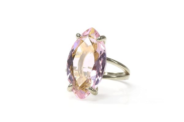 Élégant Bague En Quartz Rose En Or Rose 14k - Bijoux Faits Main Pour Les Anniversaires, Les Fêtes - Bagues Mode Pour Femmes - Boîte Cadeau Gratuite – Image 7