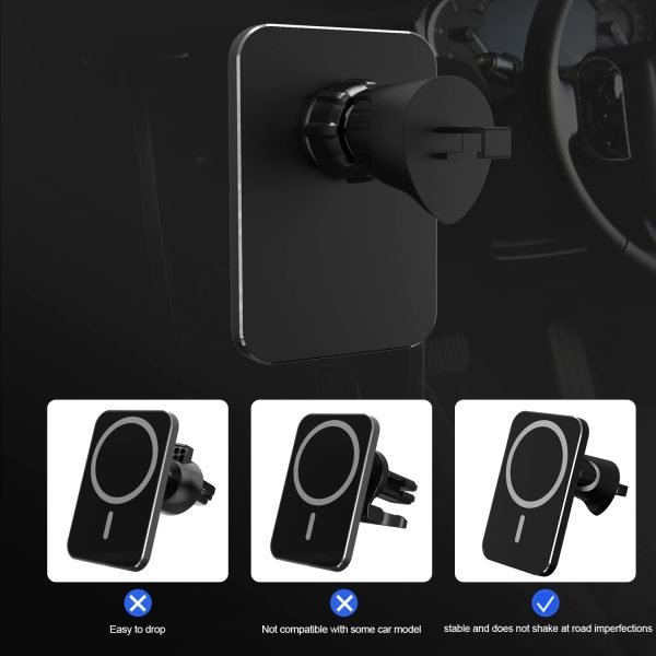 Chargeur Induction Voiture Magsafe,Compatible avec iPhone 13/13Pro/13Mini/13 Pro Max/12/12 Pro/12 Mini/12 Pro Max, Chargeur sans Fil Voiture Rapide, Support Téléphone Voiture Magnétique, Noir