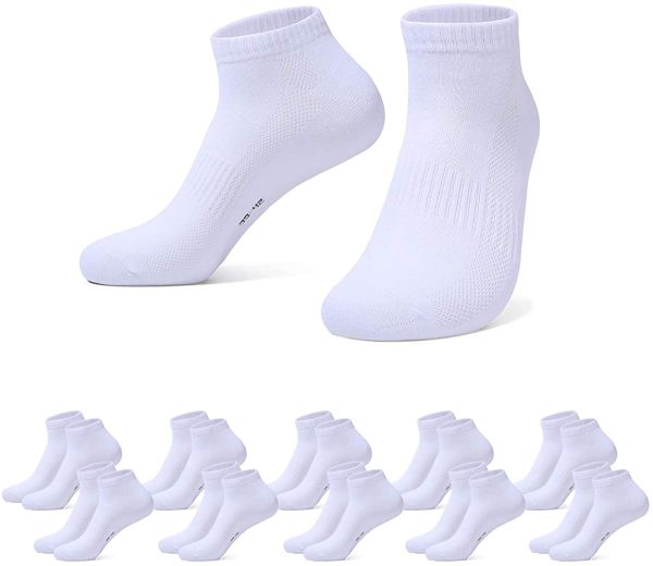 Falechay Chaussette Basses Hommes Femme 10 Paires Socquettes de Sport Coton Courtes – Image 4