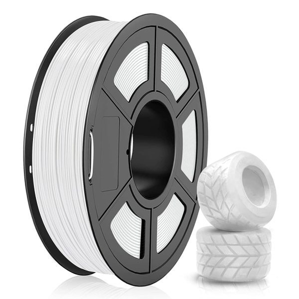 Filament TPU 1.75mm, SUNLU TPU Filament Imprimante 3D, Flexible Filament 1.75, Précision Dimensionnelle +/- 0.03mm, 0.5kg Spool, 1.75 TPU Blanc – Image 4