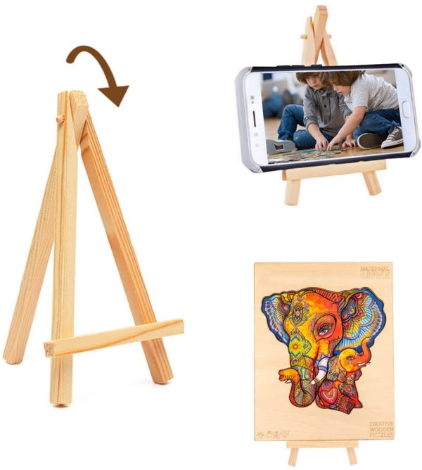 Elephant Puzzles en Bois, KAAYEE Elephant Puzzle Maternal Love, Puzzle de Forme Animale pour Adultes, Pièces de Puzzle en Bois de Forme Unique, avec Boîte-Cadeau en Bois (L'éléphant, S) – Image 9