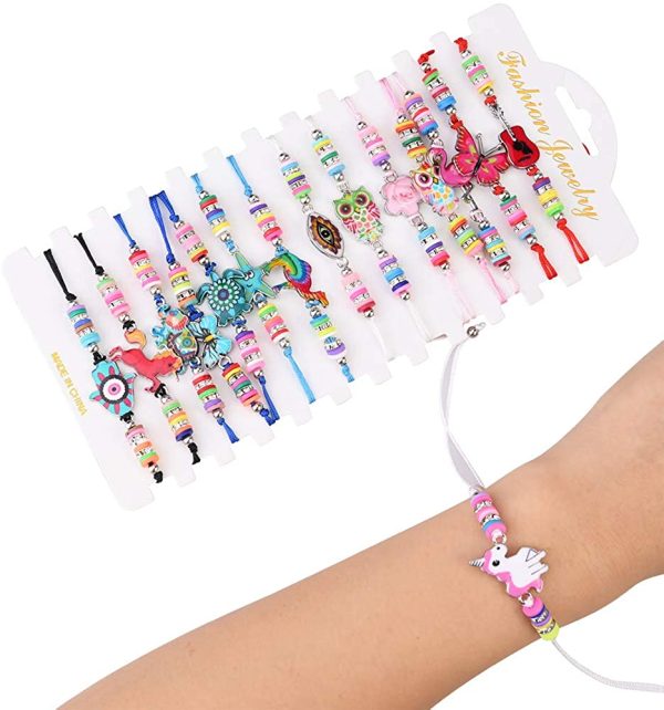 Faburo 15 PCS Bracelet Amitié Bracelet tressé Bracelet d'amitié pour fête d'anniversaire et Fille Fête - Amitié Le Porte - Bonheur – Image 4