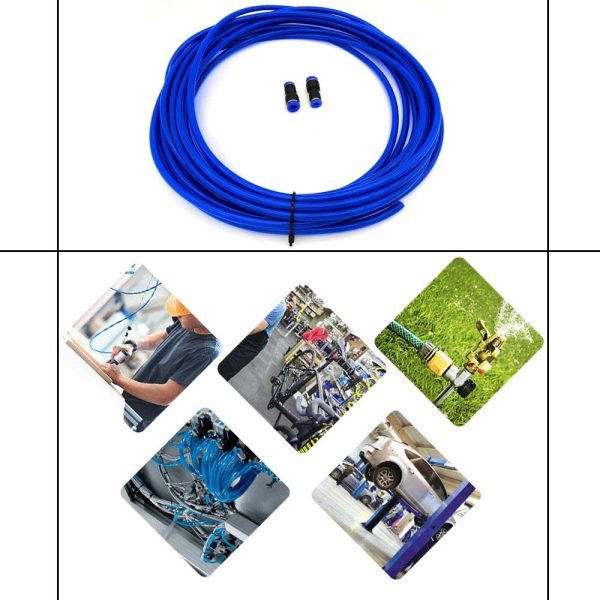 Polyuréthane PU Pneumatique Tuyau,PU Tuyau air, 10 mètre ID 4mm x 6mm OD PU Tuyau,avec 2 Connecteur Pneumatique(Bleu)