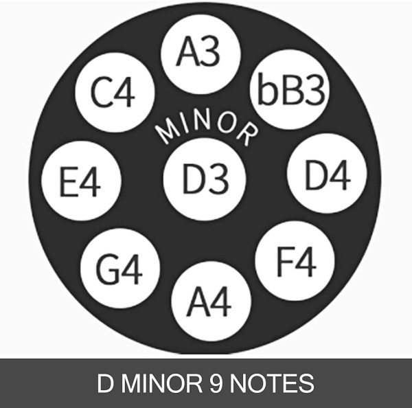 BuoQua Tambour à main Blue Harmonic Tambour à main en ré mineur 9 notes Tambour à main en acier de 22 pouces avec sac à main souple Pan à main Hang Drum SG9NOTE56CMBLUE01 – Image 5