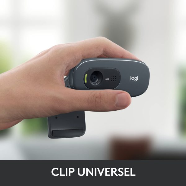 C270 Webcam HD, 720p/30ips, Appel Vidéo HD Large Champ de Vision, Correction de la Lumière, Micro Antiparasites, Skype, FaceTime, Hangouts, WebEx, PC/Mac/Portable/Tablette/Chromebook – Image 5