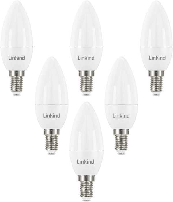 ampoule LED E14 forme de bougie, lampe à incandescence 60W remplacée, ampoules à bougies 7W 806lm 2700K blanc chaud, non dimmable Bougie C35/B35, lot de 6 – Image 2