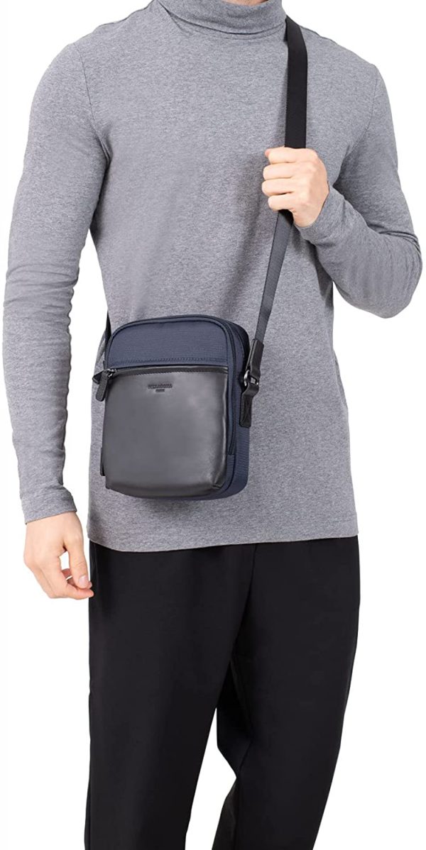 Hexagona Paris - Sacoche - pour Homme - Collection Travel - Noir - en Nylon - 1 bandoulière réglable - Porte-Documents - Serviette - Sacoche - Besace - Sac à Main bandoulière – Image 2