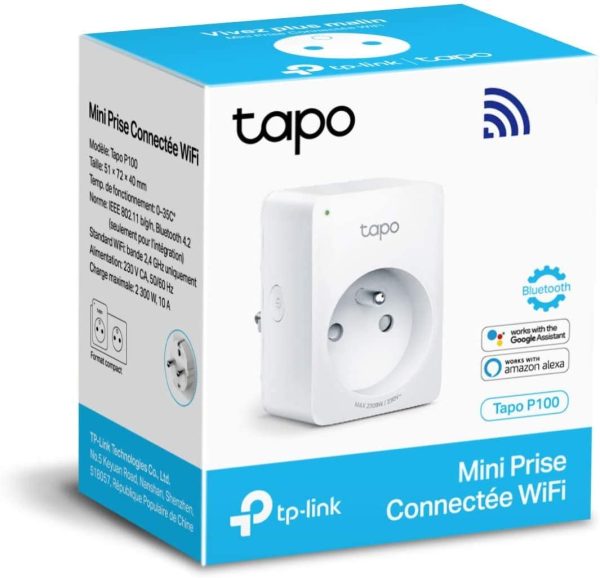 TP-Link Tapo Prise Connectée WiFi, Prise Intelligente compatible avec Alexa et Google Home, 10A, Contrôler la cafetière, la lampe, le radiateur à distance, aucun hub requis, Tapo P100(FR) 1 Pack – Image 3