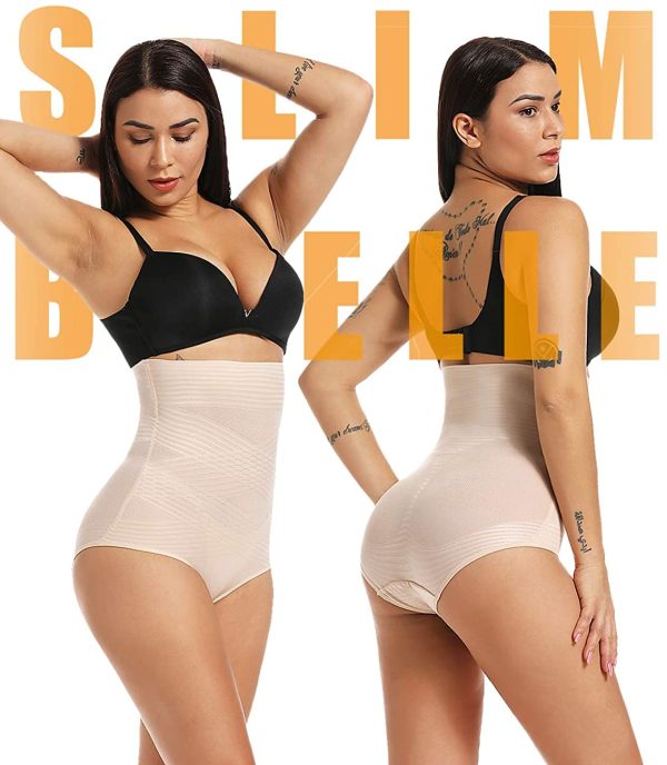 SLIMBELLE® Femme Culotte Sculptante Gainante Panty Invisible à Taille Haute Gaine Amincissante Ventre Plat Shapewear Minceur Body Shaper Noir Beige avec Armature – Image 7