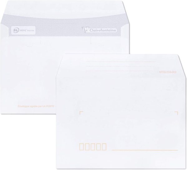 5986C - Un paquet de 25 enveloppes blanches autoadhésives Claircode 11,4x16,2 cm 80g sous cello