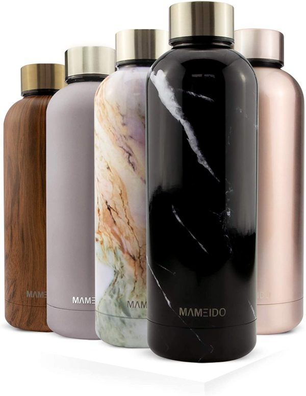 Gourde Isotherme 500ml Black Marble Gold - Bouteille isotherme en acier inox, étanche, sans BPA, conserve le froid à 24h, la chaleur 12h, sport, voyage, femme, homme – Image 6