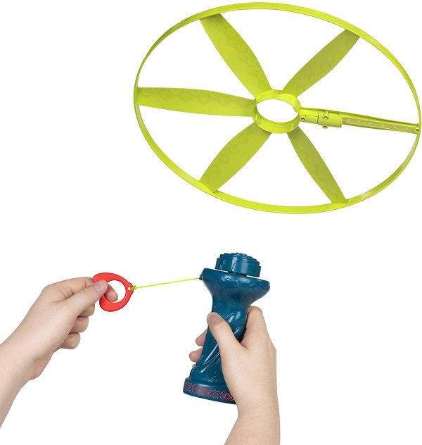 Battat-BX1592Z Disque Volant Lumineux avec Lanceur-Light-Up Disc-Oh Flyers ??pour Enfants de 3 Ans et Plus, BX1592Z, Multicolore