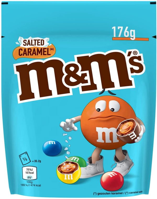 M&M's CARAMEL SALÉ - Billes au caramel salé enrobé de chocolat au lait - Pochon de 176g – Image 3