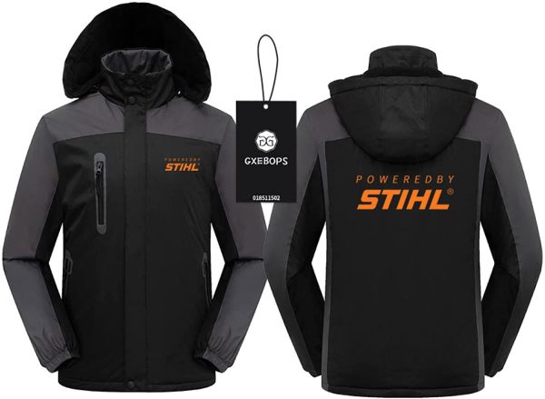 NIUFEITINLE Veste à Capuche imperméable pour Hommes Polaire de Ski de Montagne pour Sti-HL.s Logo Vestes décontractées Coupe-Vent Manteau Chaud vêtements rembourrés en Coton pour Femmes Leisu – Image 5