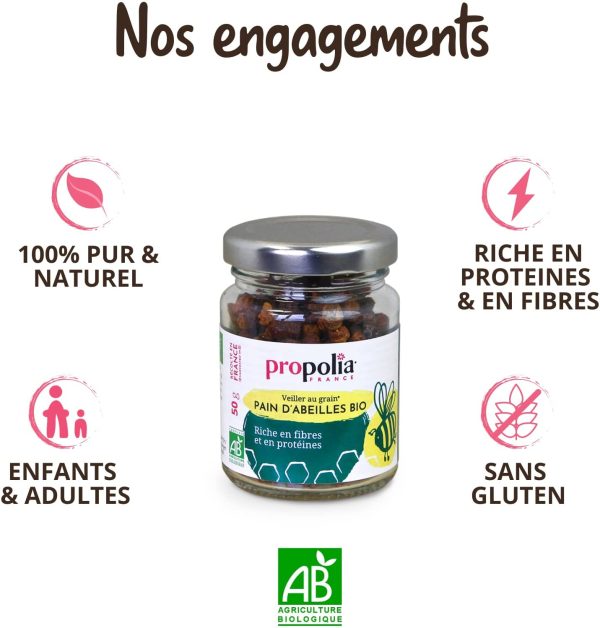 Propolia - Bio - Pain d'abeilles - 100% pollen fermenté - Système immunitaire, Digestion et Vitalité - 50g – Image 5