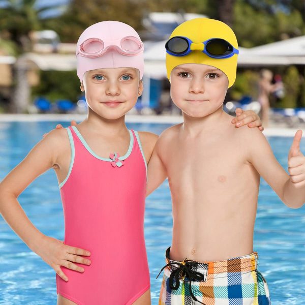 flintronic Lunettes de Natation, Anti-buée et Anti-Fuite Protection UV Longueur Réglable Lunettes étanches avec Bonnet de bain Pince-nez et Bouchons d'oreilles pour Jeune Enfant Garçon Fille 4-12 Ans – Image 6