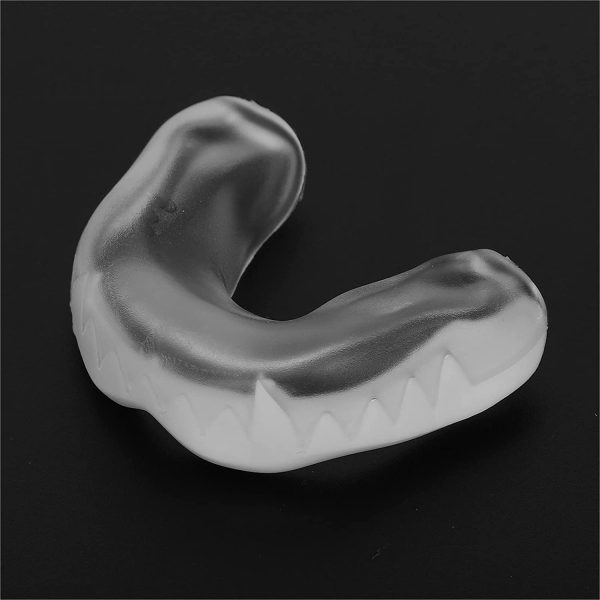 Brrnoo Protège-Dents de Boxe Gum Shield, Muay Thai Mouth Protecto Bite Guard Embouchure R pour Rugby, Hockey, MMA et Autres Sports de Contact et de Combat, Protège-Dents Slim Fit Blanc Transparent