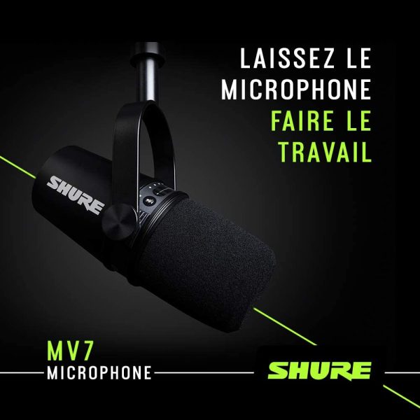 Shure Mv7 Microphone Dynamique Usb/Xlr pour Podcast, Enregistrement, Streaming et Gaming Live, Sortie Casque Intégrée, Entièrement En Métal, Technologie Voice Isolation, Certifié Teamspeak - Argenté – Image 4