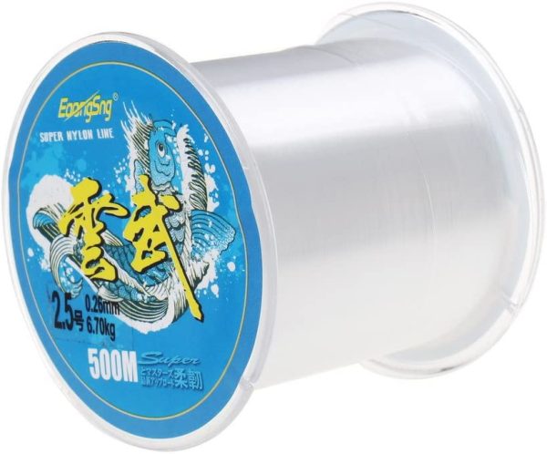 Sicai - Fil de pêche monofilament en nylon transparent, 500 mètres - Environ 0,26 mm de diamètre – Image 5