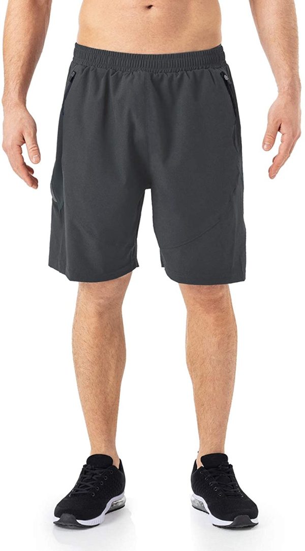 Homme Short Course à Pied Léger Sport Shorts Séchage Rapide avec Poche Zippé – Image 5