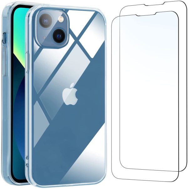 Coque pour iPhone 13 (6.1") Ultra Transparente Silicone en Gel TPU Souple et 2 × Verre trempé pour iPhone 13 (6.1") Film Protection écran – Image 5