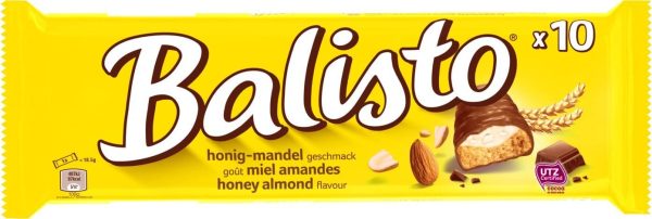 BALISTO - Biscuit Miel Amandes enrobée de chocolat au lait - Paquet de 10 Barres – Image 3