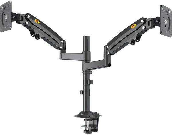 Support de Bureau pivotant Robuste avec Ressort à gaz pour Deux moniteurs LCD LED 22-32 Pouces, VESA 75mm et 100mm jusqu'à 2x12 kg – Image 4