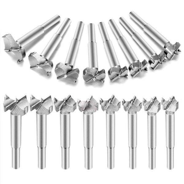 Forstner Drill Bits, Bst4UDirect 16 PCS Titane Enduit Alliage D'acier Pour Le Travail Du Bois Scie HSS Forets Ensembles Idéal pour Faire Des Trous à Fond Plat Propres Dans Le Bois