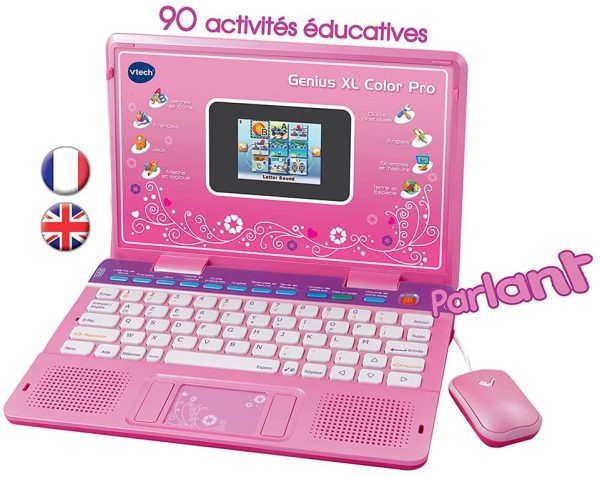 Vtech - 133865 - Ordinateur Pour Enfants - Genius Xl Color Pro Bilingue - Rose - Version FR – Image 3