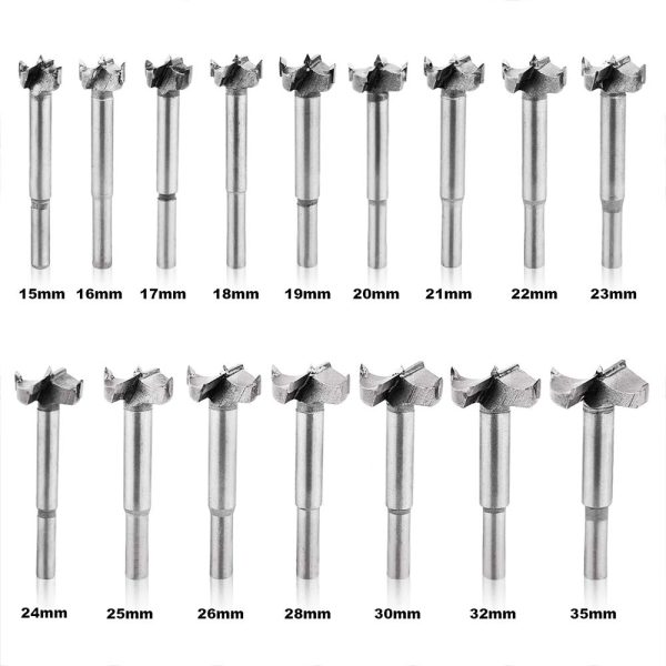 Forstner Drill Bits, Bst4UDirect 16 PCS Titane Enduit Alliage D'acier Pour Le Travail Du Bois Scie HSS Forets Ensembles Idéal pour Faire Des Trous à Fond Plat Propres Dans Le Bois – Image 7