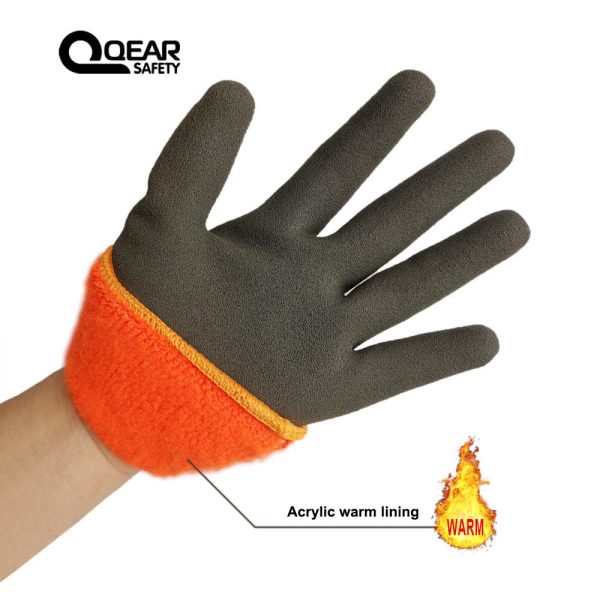 Gants de travail thermiques, résistants au froid et à l'eau, entièrement revêtus de latex, paume sablée pour une meilleure prise en main, S, Orange., 192 – Image 5