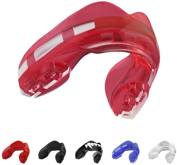 SAFEJAWZ Sport Protège-Dents pour Appareil Orthodontique. Protection intégrale pour Tous Les Sports, notamment Le Rugby, MMA, Hockey, Les Arts Martiaux et la Boxe (Rose Glace)