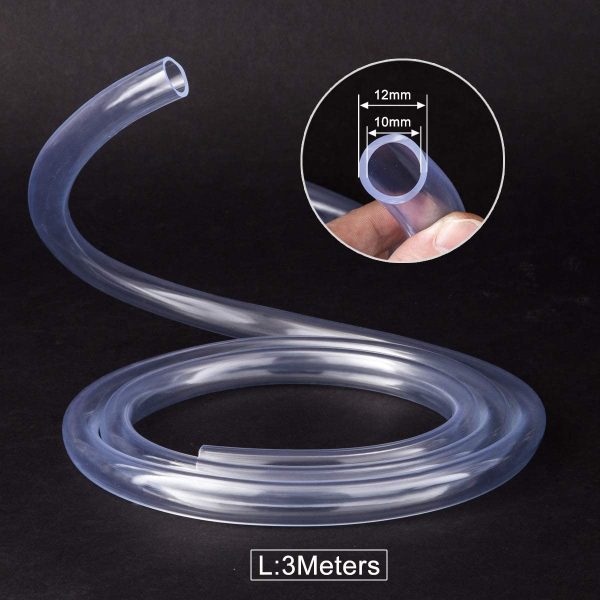 Kesote Tuyau Transparent de Pression 3 mètres, 10 × 12mm Tuyauterie Flexible Tube de PVC