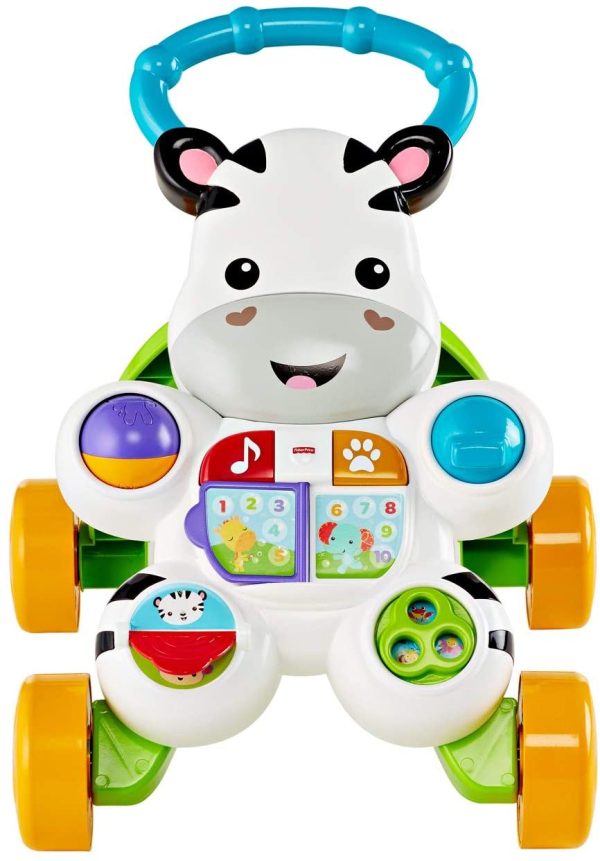 Fisher-Price Mon Trotteur Zèbre Parlant français pour apprendre à bébé à marcher, musique et activités d'éveil, emballage fermé, dès 6 mois, GXC30 – Image 5