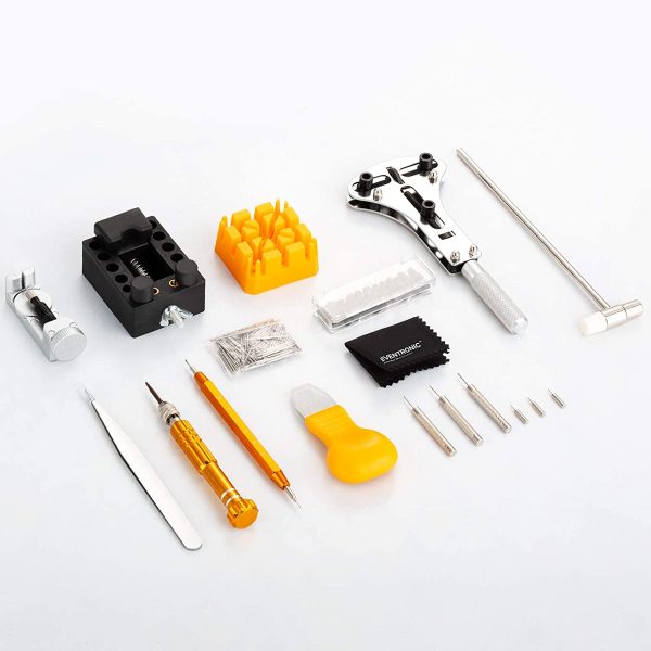 Eventronic Kit de Réparation de Montre, Ensemble D'outils de Barre de Ressort Professionnel, Ensemble D'outils de Broche de Lien de Bande de Montre avec étui de Transport (Noir&Marron) – Image 3