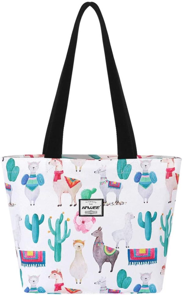 HAWEE Mode Femme Sac à Bandoulière avec Zip Grande Capacité Sac D'épaule Imperméable Léger Sac Fourre-Tout Loisir Sac à Provisions pour Vie Quotidienne Voyage Travail Ecole Plage