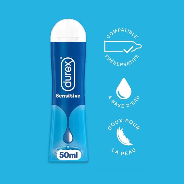 Durex - Lot de 2 Lubrifiants intimes Sensitive - Lubrifiant comestible à base d'eau - 2x50ml – Image 6