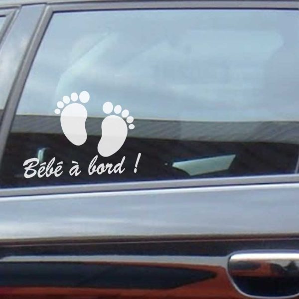 Sticker bébé à bord autocollant de 20 x 5 cm avec petits pieds de bébé – Image 4