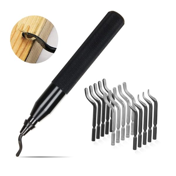 SHANQIAN Outils D'ébavurage avec Poignée Aluminium, 140mm Stylo Ebavureur avec 15 Lames Ebavureur de Rechange, Ebavureur pour l'impression 3D/ Ebavureur Plastique/Ebavureur Metal/Ebavureur Cuivre – Image 7